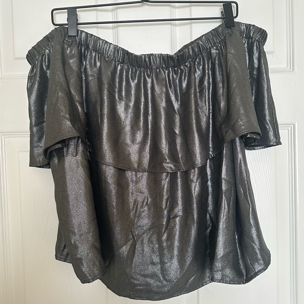 Express Metallic Off The Shoulder Too